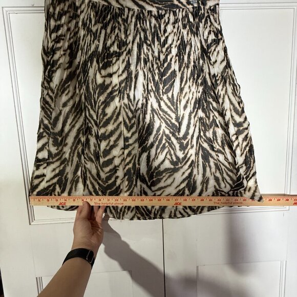 Talbots A-Line Animal Print Skirt Brown and Cream Size 1XP / 14WP Pleated NWT - Picture 5 of 11